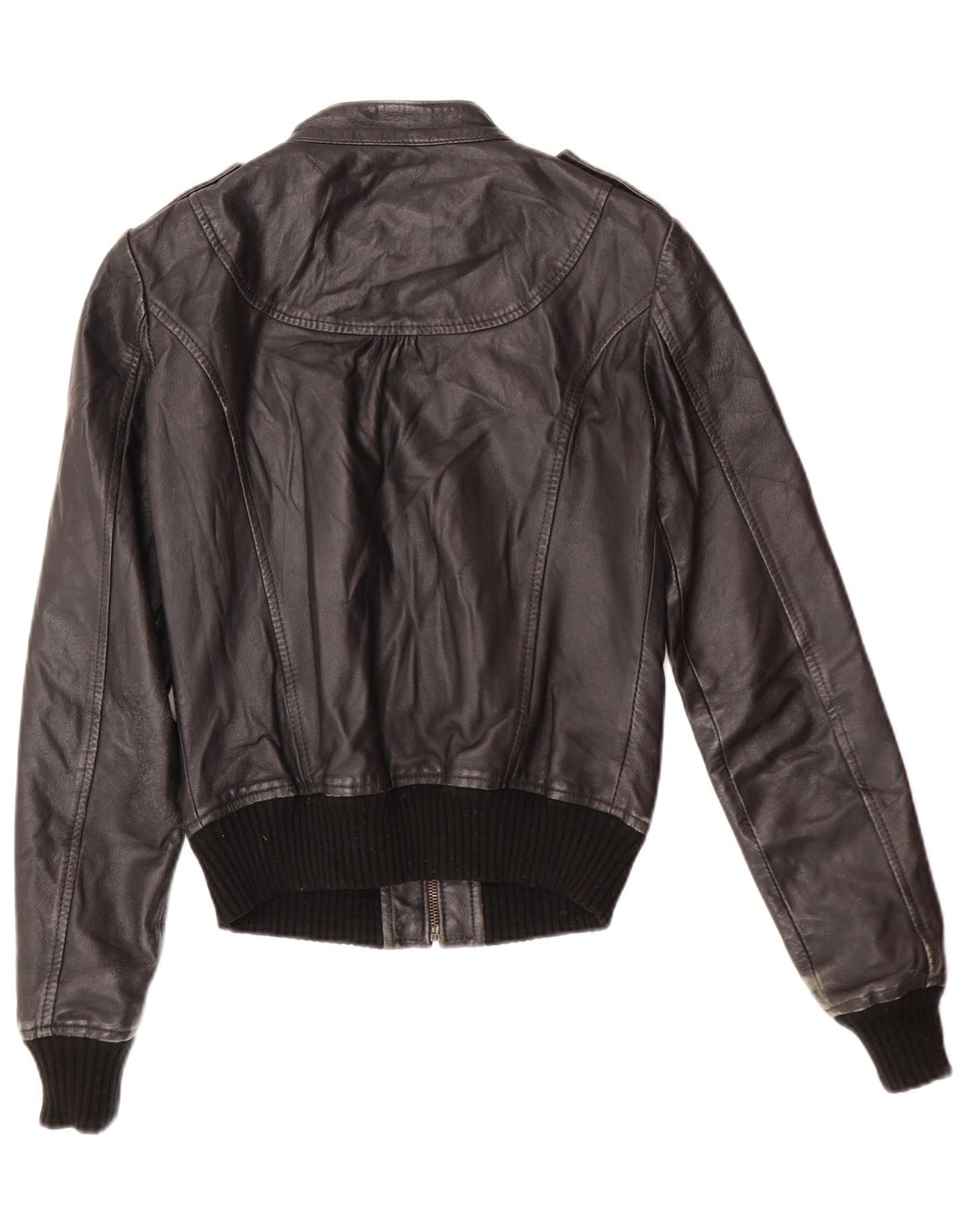 XDYE Veste en cuir pour femme UK 10 Petit motard en cuir noir