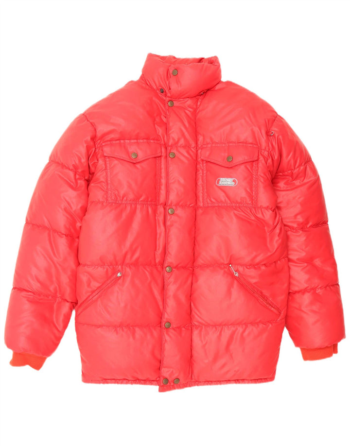 veste rembourrée homme vintage UK 40 Grand Polyamide Rouge