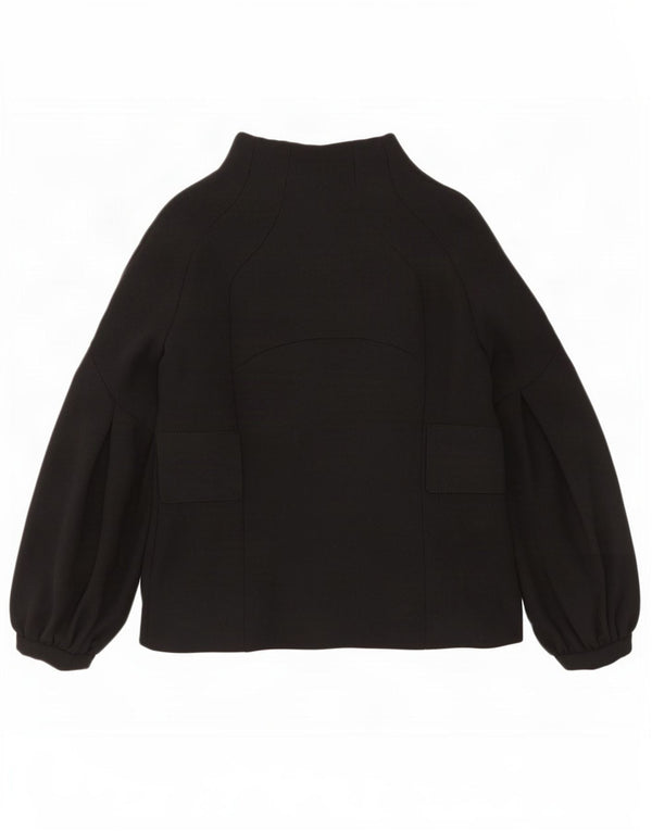 Zara Veste Blazer Femme UK 12 Laine Noir Moyen