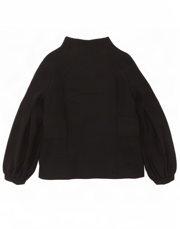Zara Veste Blazer Femme UK 12 Laine Noir Moyen
