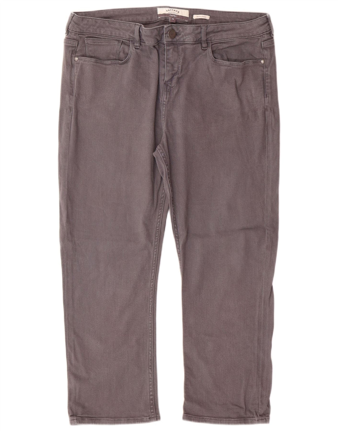 FAT FACE Jean Capri Femme US 16 2XL W36 L24 Gris Coton