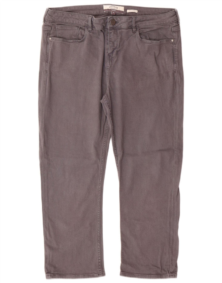 FAT FACE Jean Capri Femme US 16 2XL W36 L24 Gris Coton