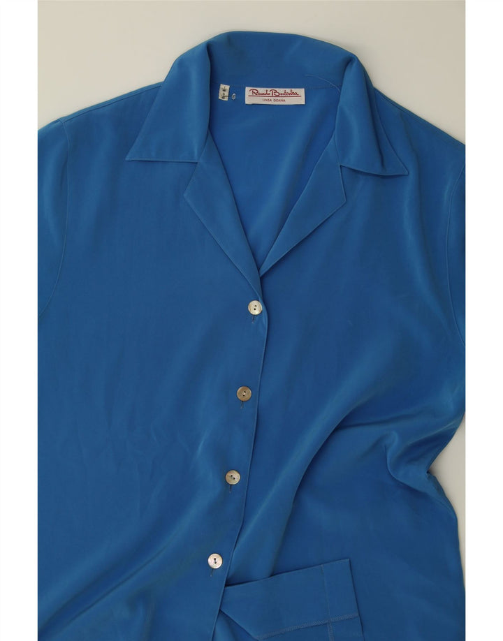 RENATO BALESTRA Womens Short Sleeve Shirt IT 46 Large Blue Vintage Renato Balestra and Second-Hand Renato Balestra from Messina Hembry 