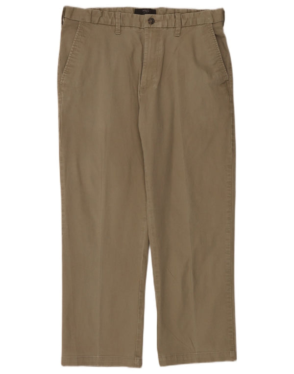 MARKS & SPENCER Pantalon Chino Coupe Regular Homme W34 L26 Coton Beige