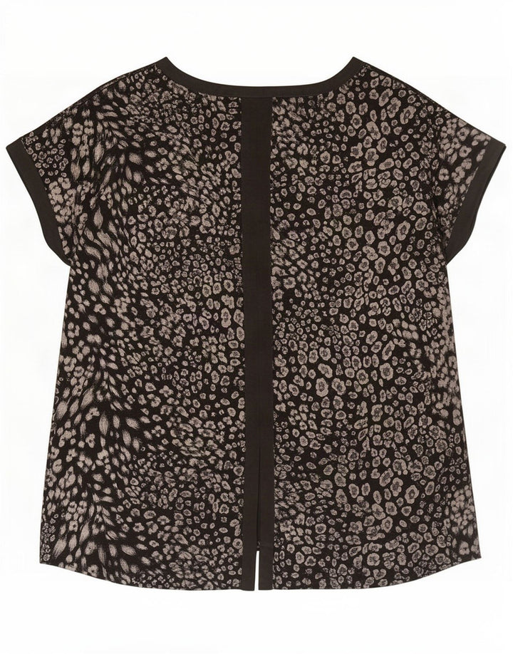 Oasis Chemisier Femme UK 44 Moyen Noir Imprimé Animal Polyester