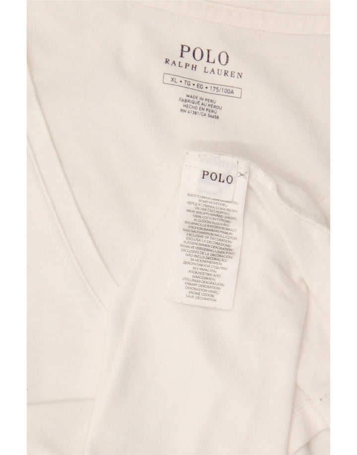 POLO RALPH LAUREN T-Shirt Homme Top XL Blanc Coton