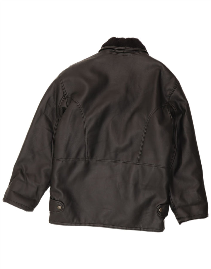 veste en peau de mouton homme vintage IT 52 XL peau de mouton noire
