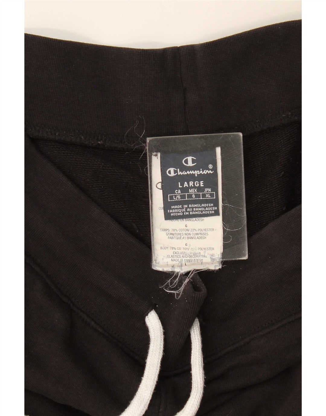Champion Short de Sport Homme Grand Coton Noir