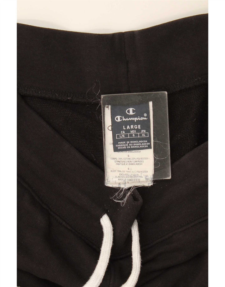 Champion Short de Sport Homme Grand Coton Noir