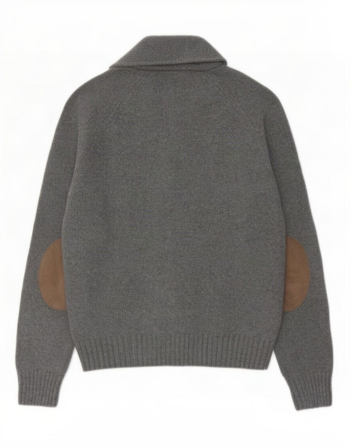 Zara Homme Cardigan Pull Gris Moyen Polyester