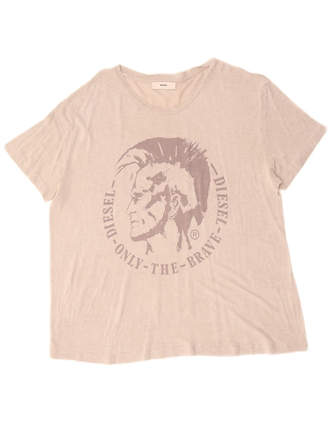 Diesel T-Shirt Graphique Femme UK 18 XL Beige Classique
