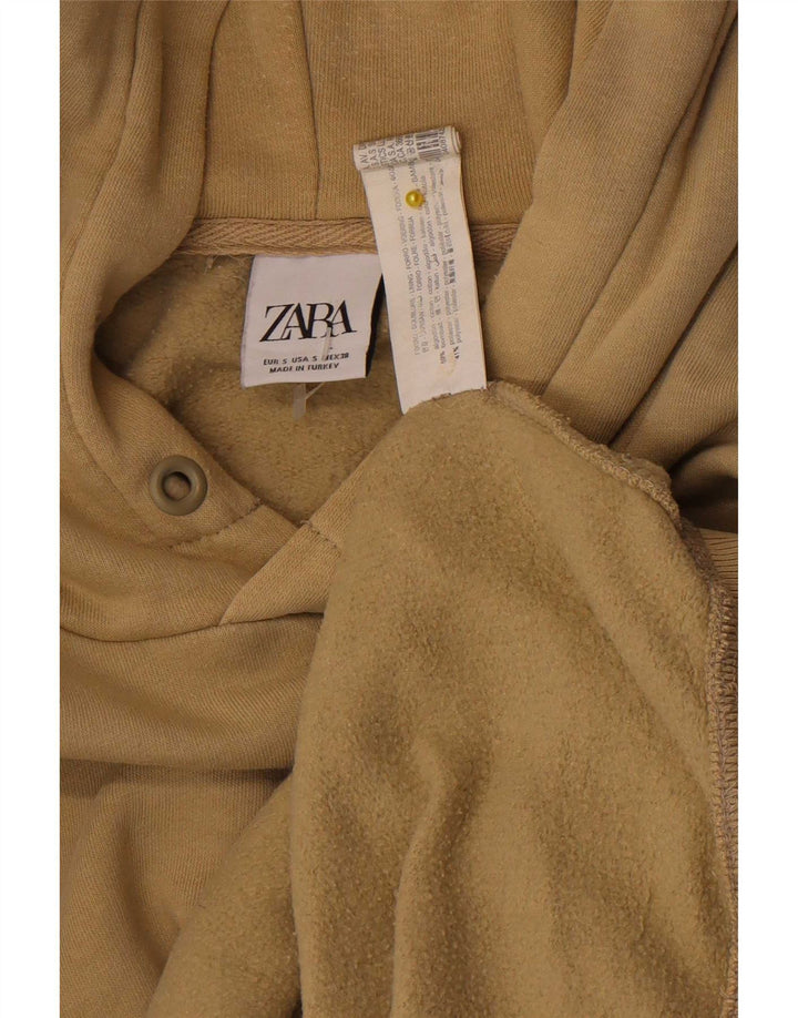 Zara Pull à capuche pour homme Petit coton beige
