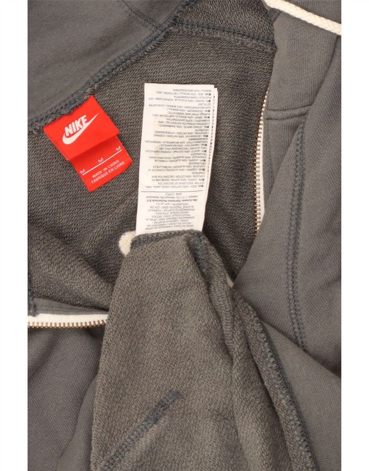 Nike Sweat à capuche zippé graphique en coton gris moyen pour homme