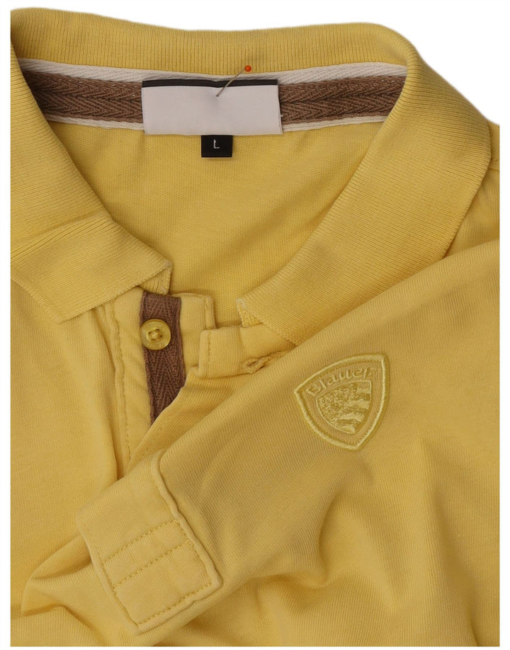 BLAUER Polo Homme Grand Jaune Coton