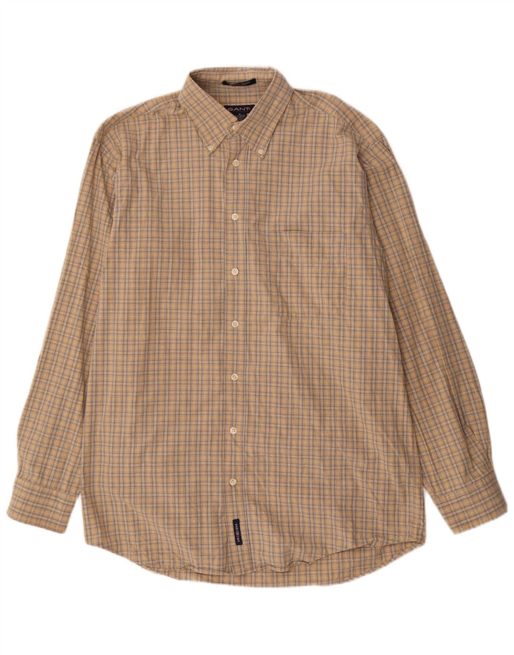 Gant Chemise Homme Beige Moyen Carreaux Coton