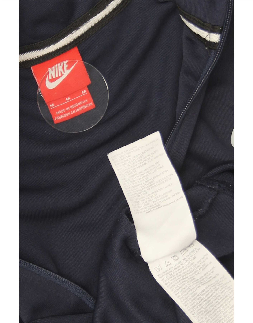 Nike Pull à capuche zippé pour homme en polyester color block bleu marine moyen