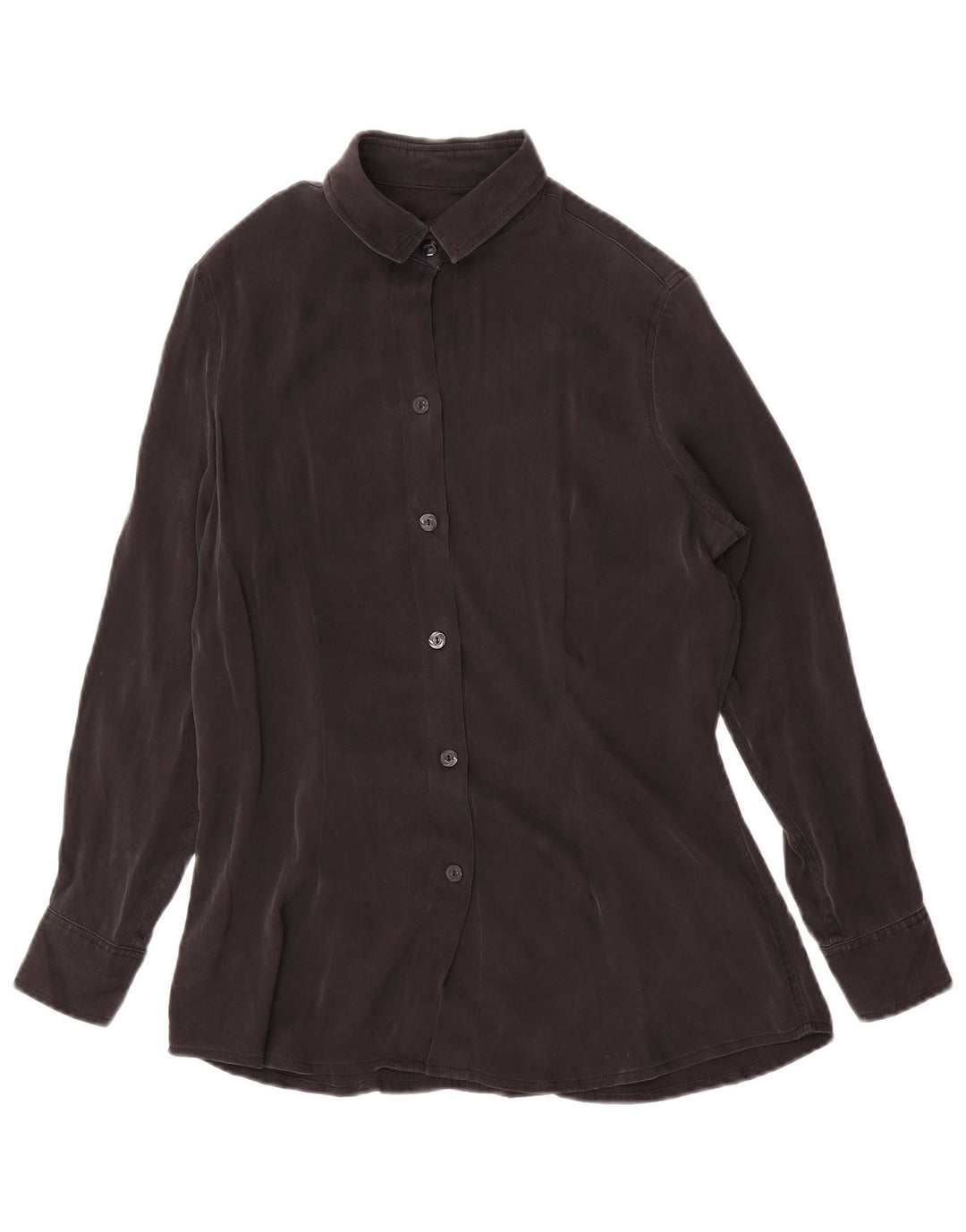 vintage Femme Chemise Blouse UK 12 Moyen Noir