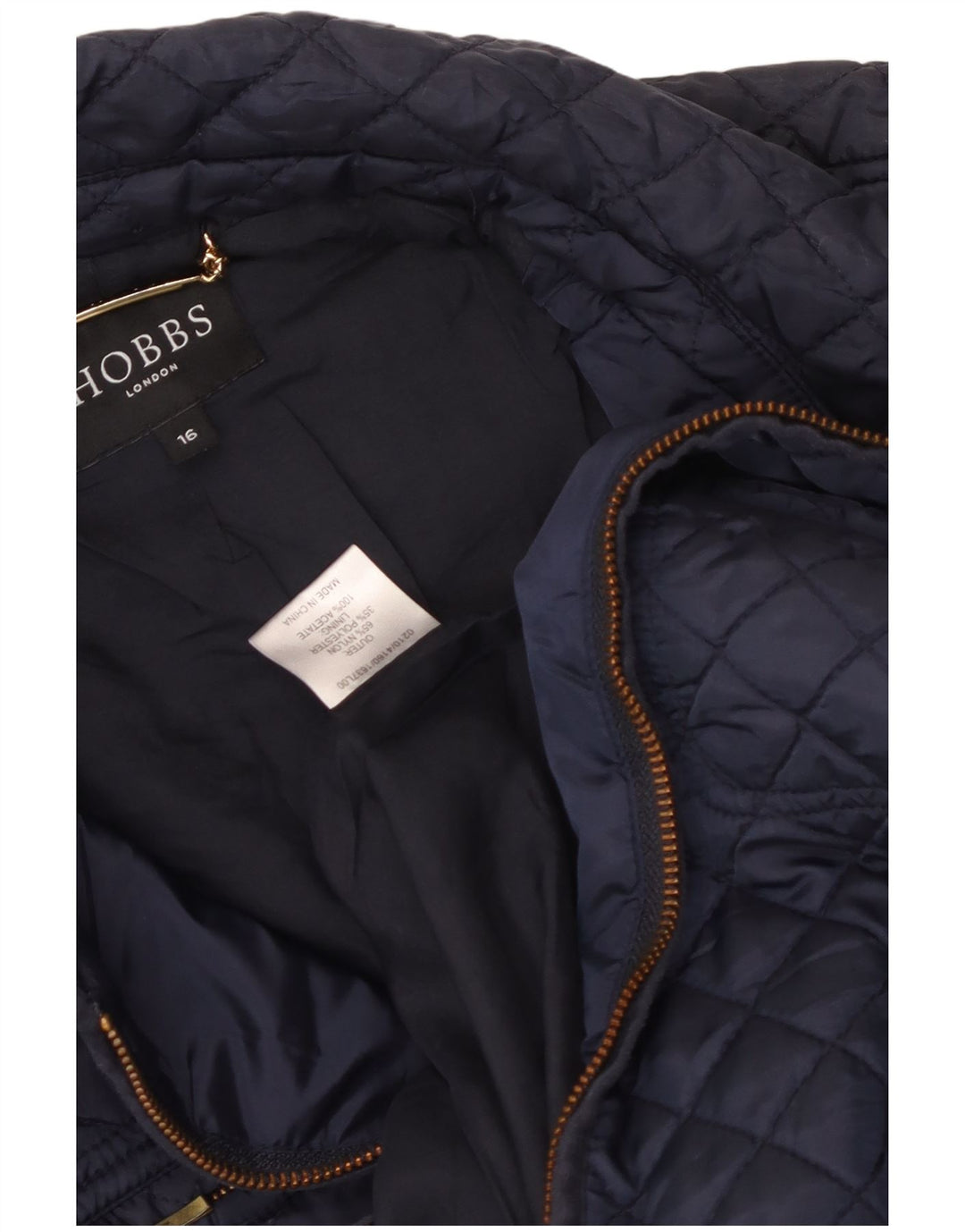 Hobbs Veste matelassée pour femme UK 16 Large Bleu Marine Nylon
