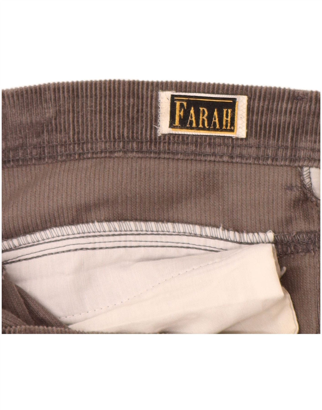 Farah Pantalon droit en velours côtelé pour homme W38 L29 Gris Coton