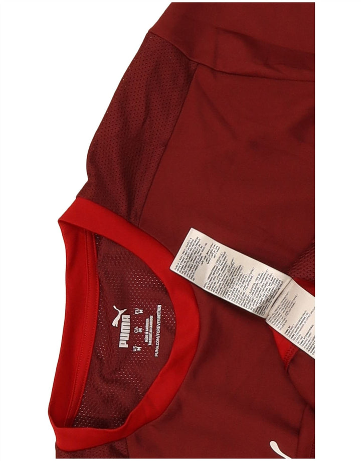 Puma T-shirt pour homme en polyester color block bordeaux moyen