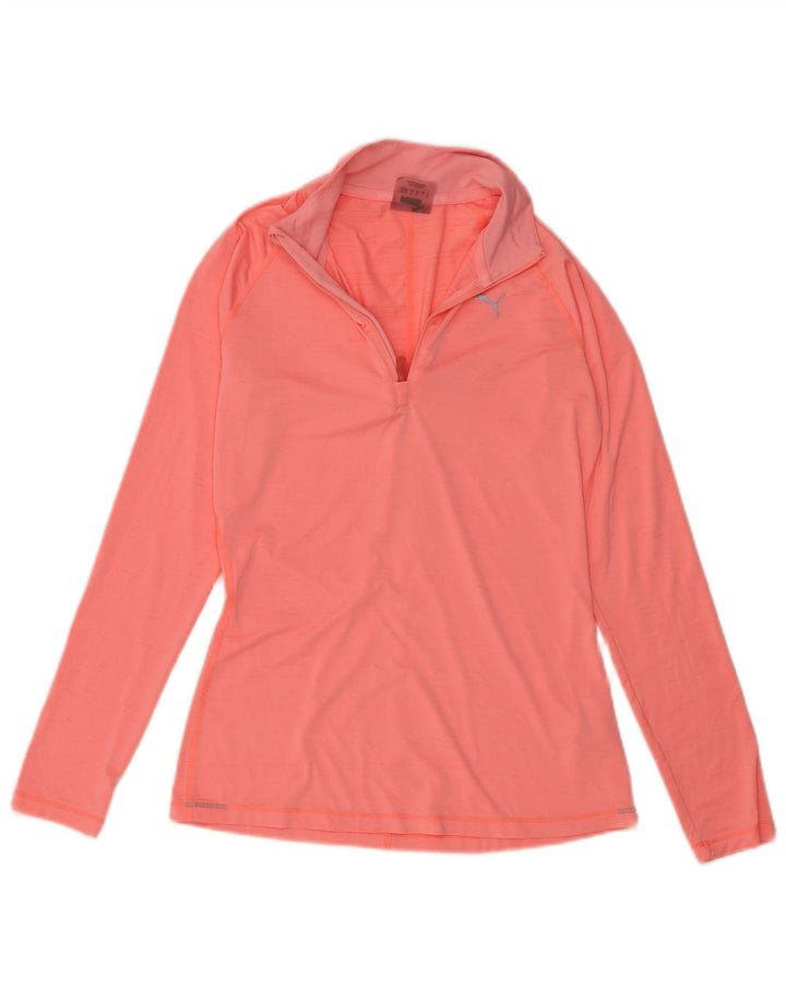 PUMA Haut à col zippé et manches longues pour femme UK 8 Small Rose Polyester
