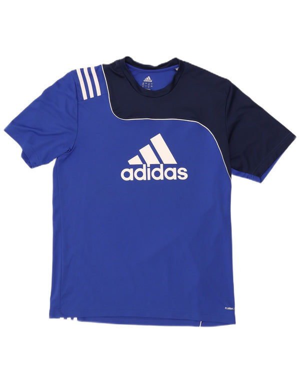 Adidas Hommes Climalite Graphic T-Shirt Top UK 42/44 Large Bleu Colorblock