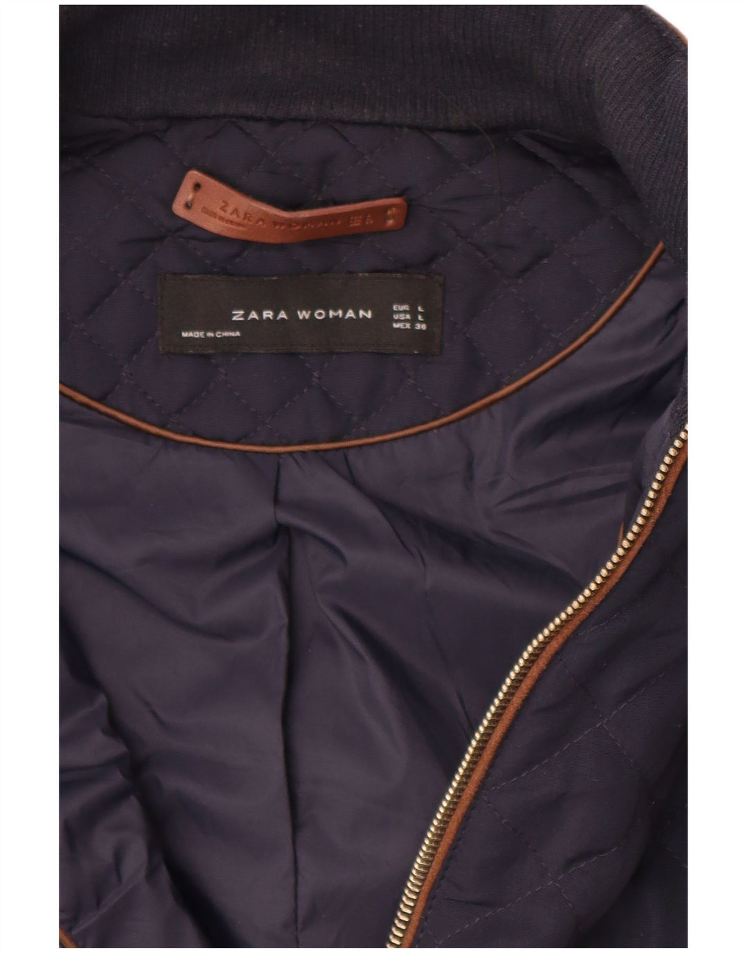 Zara Gilet matelassé pour femme UK 16 Large Bleu marine
