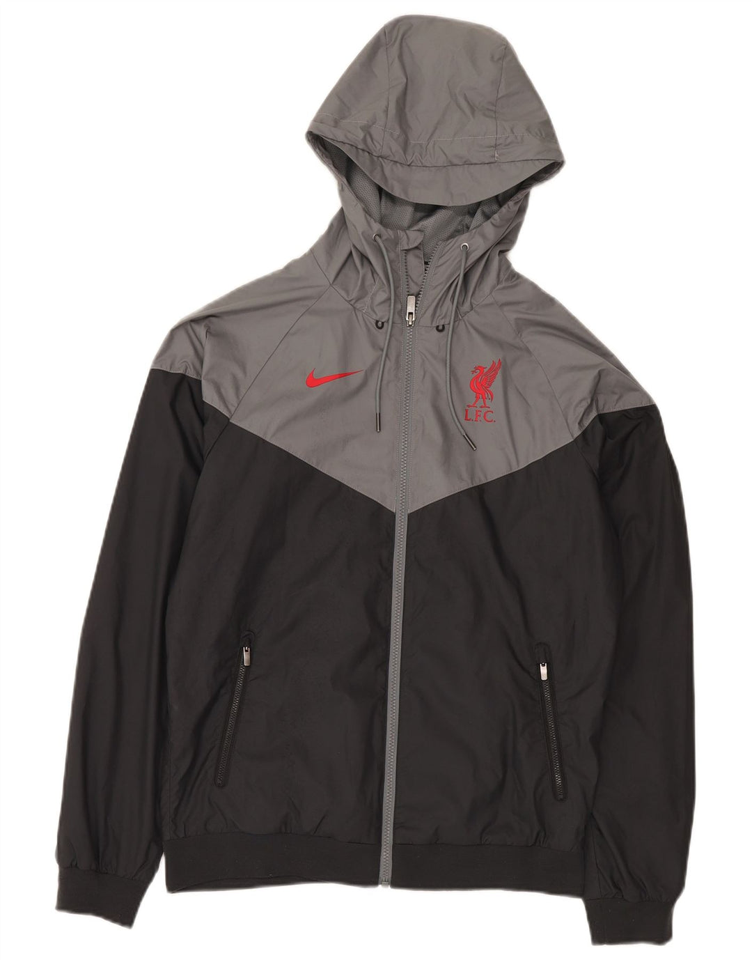 Nike Pull à capuche zippé Liverpool pour homme Petit polyester color block noir