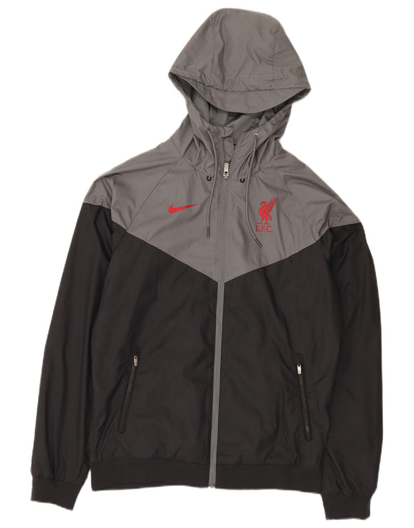 Nike Pull à capuche zippé Liverpool pour homme Petit polyester color block noir