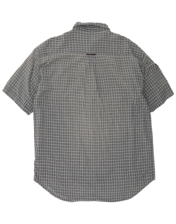 Kappa Chemise à Manches Courtes Homme XL Gris Carreaux Coton