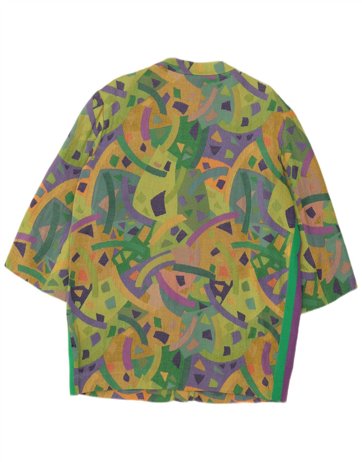 Ferre Manteau surdimensionné à manches 3/4 pour femme IT 46 Grand vert géométrique
