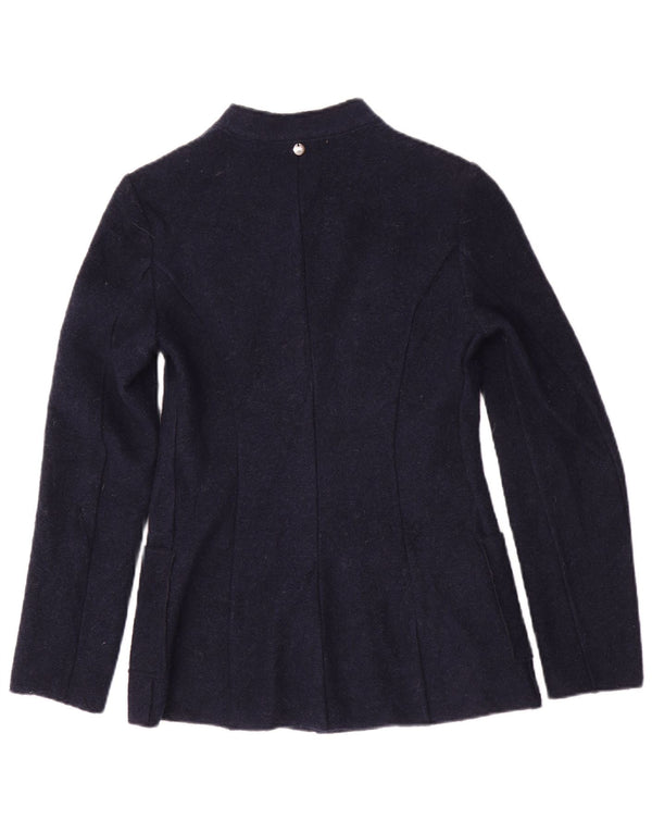 Benetton Veste Blazer 2 Boutons Femme UK 6 XS Bleu Marine Polyester
