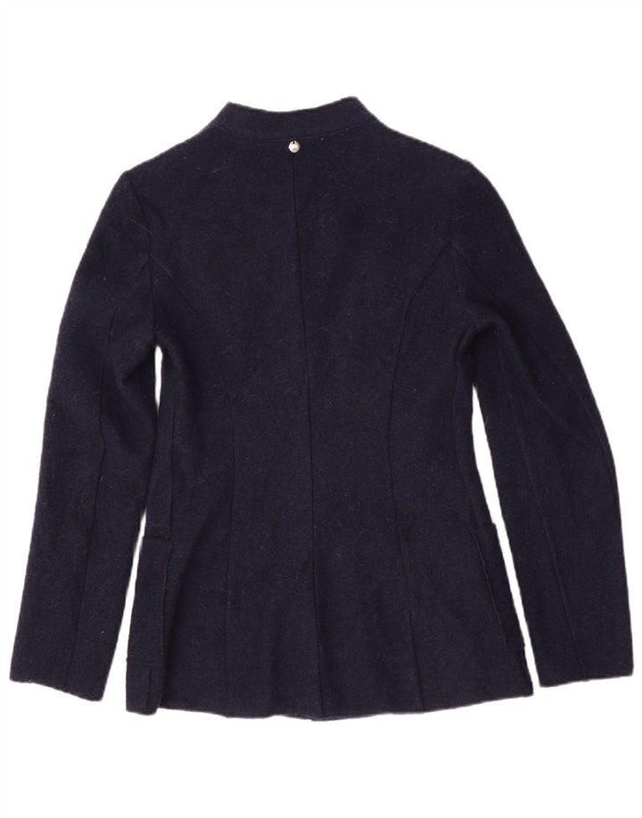 Benetton Veste Blazer 2 Boutons Femme UK 6 XS Bleu Marine Polyester