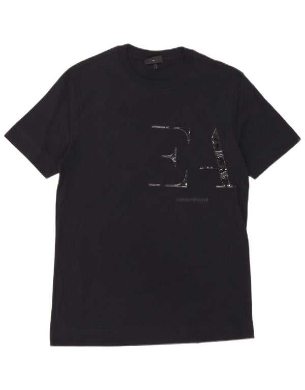 Emporio Armani Mens Graphic T-Shirt Top Medium Black Cotton