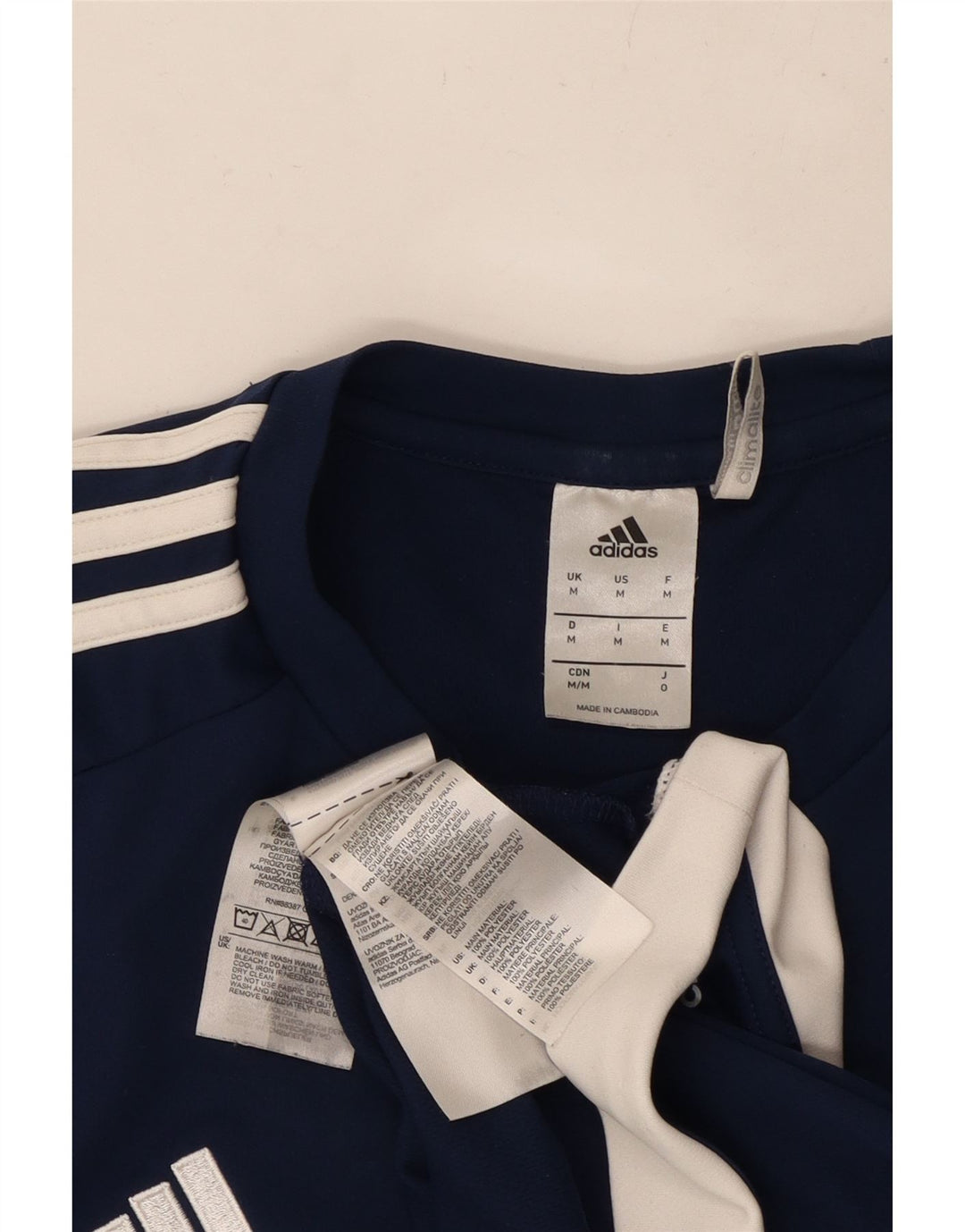 ADIDAS T-Shirt Climalite Homme Bleu Marine Moyen Polyester Colorblock