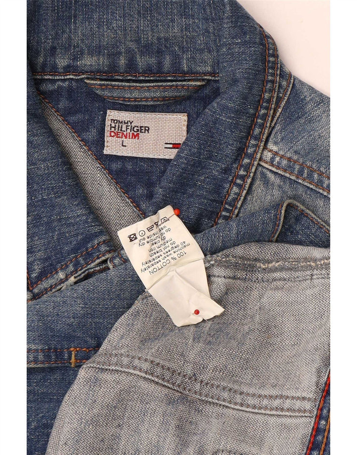 Tommy Hilfiger Veste en jean pour femme UK 16 Large Bleu Coton