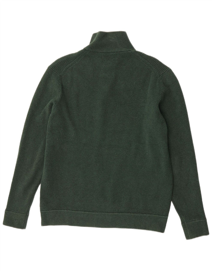 Marks & Spencer Pull à col zippé pour homme Large Vert Polyester
