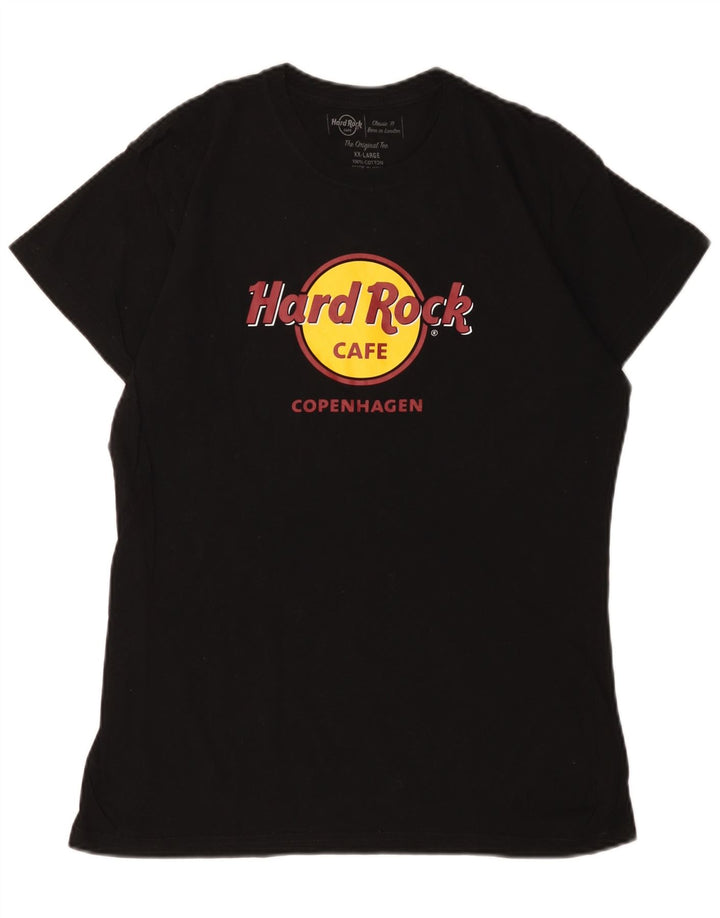 HARD ROCK CAFE T-shirt graphique Copenhague pour femme UK 20 2XL Noir
