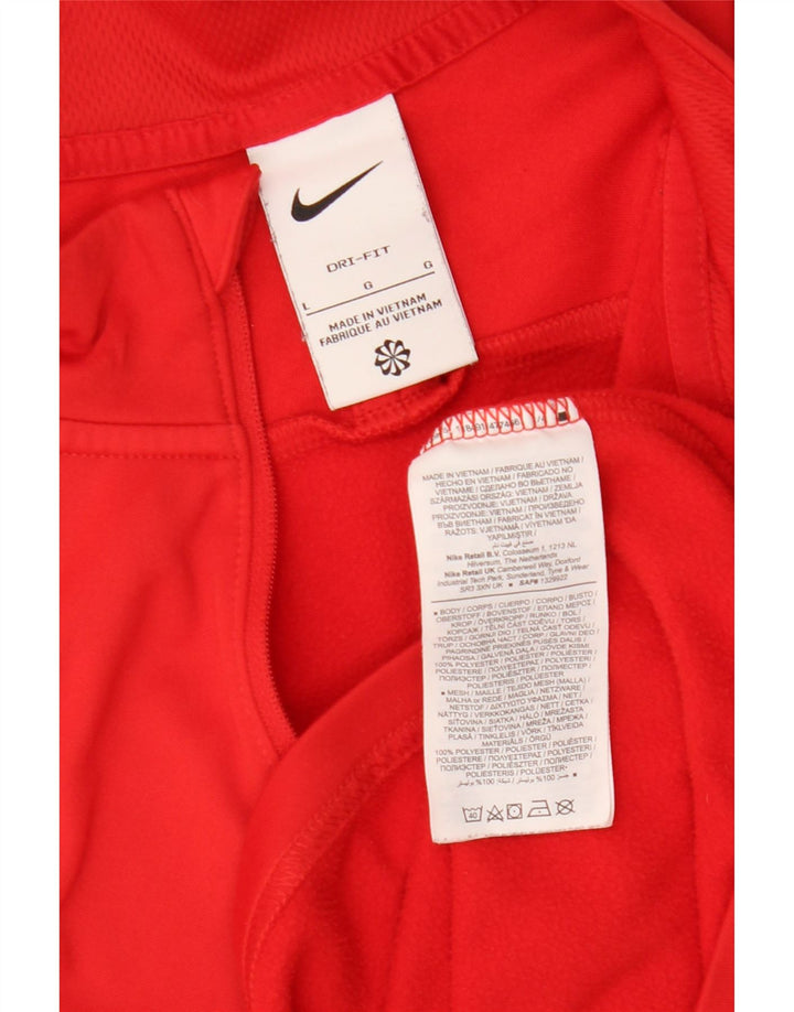 Nike Haut de survêtement Dri Fit Graphic pour homme avec col zippé Rouge Taille L