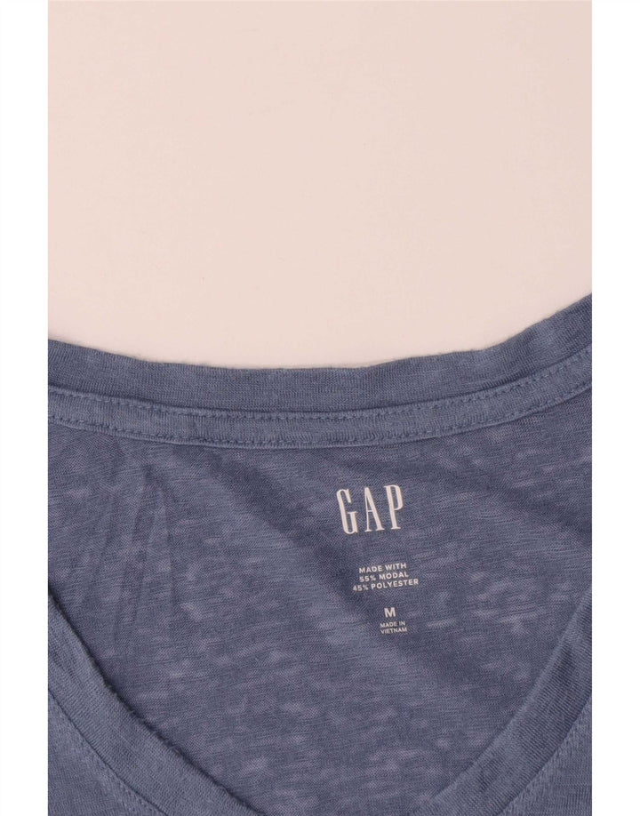 Gap T-Shirt Femme Top UK 14 Bleu Moyen Modal