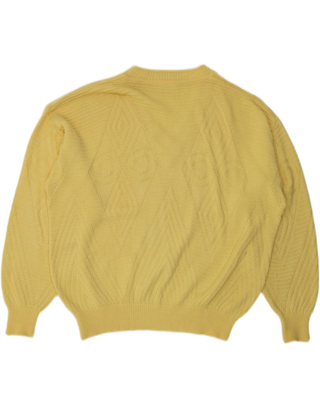 BRIAN SCOTT Pull col V pour homme Taille 48 2XL Jaune Argyle/Diamant