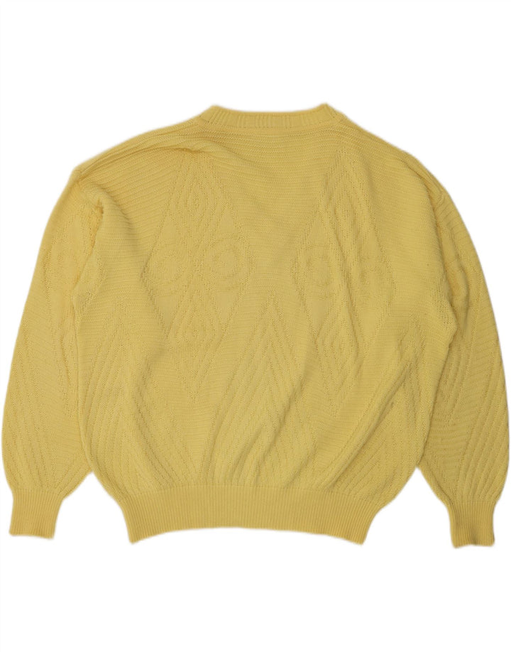 BRIAN SCOTT Pull col V pour homme Taille 48 2XL Jaune Argyle/Diamant