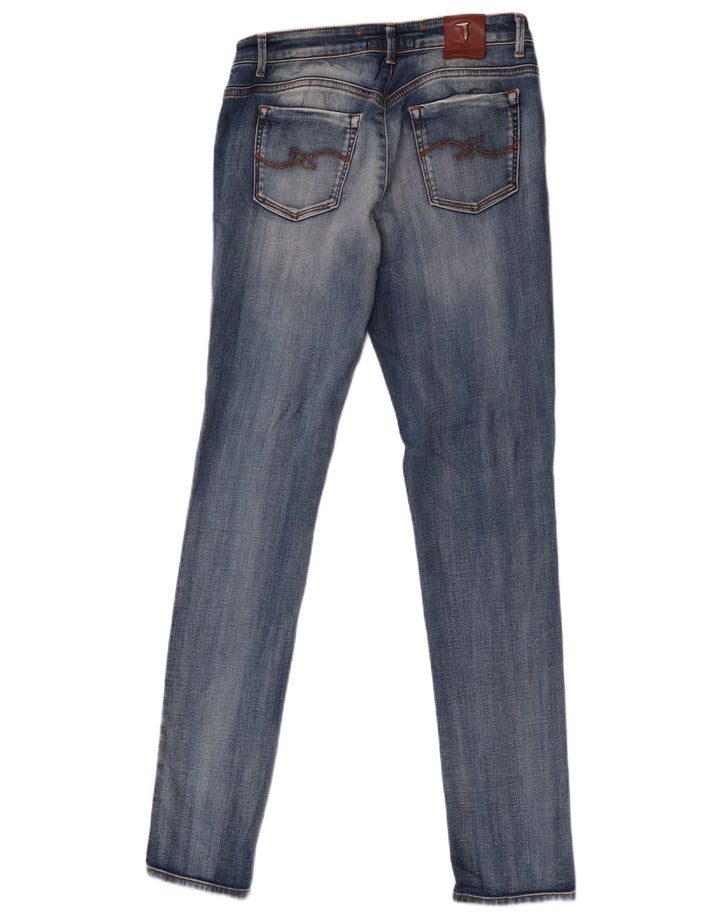 Trussardi Femme Jean Skinny Effet Déchiré W29 L32 Bleu