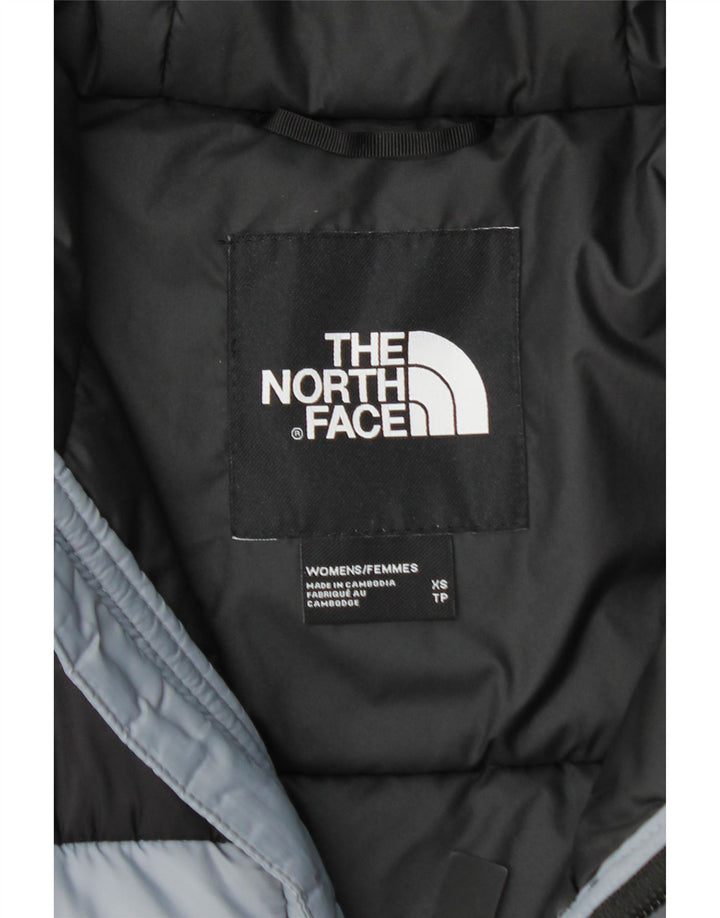 THE NORTH FACE Veste matelassée à capuche pour femme UK 6 XS Gris Colorblock Nylon