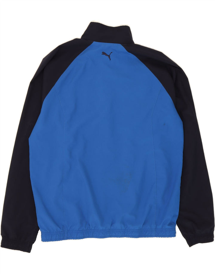 PUMA Mens Graphic Tracksuit Top Jacket Large Blue Colourblock Polyester Vintage Puma and Second-Hand Puma from Messina Hembry 