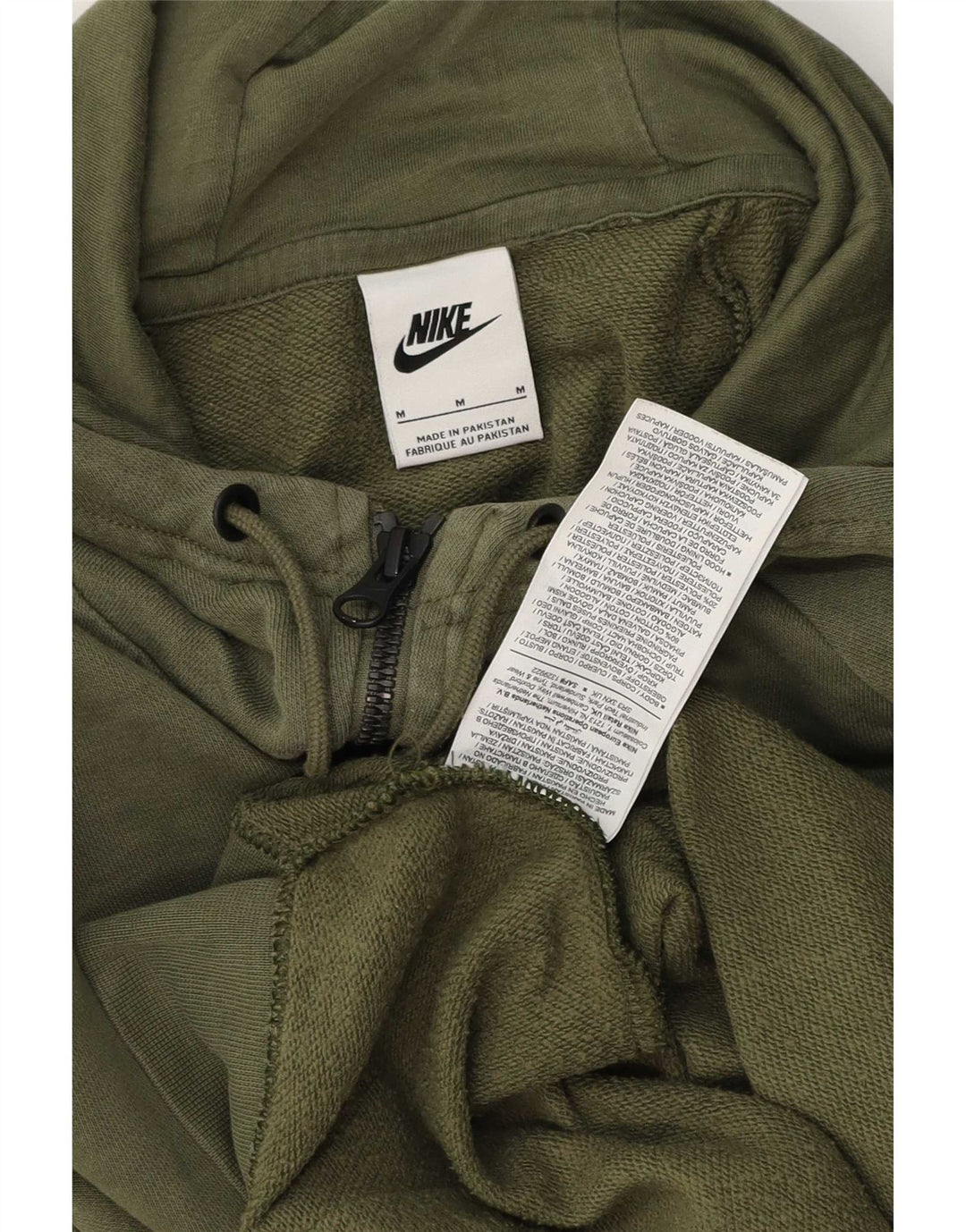 Nike Pull à capuche zippé en coton vert moyen pour homme