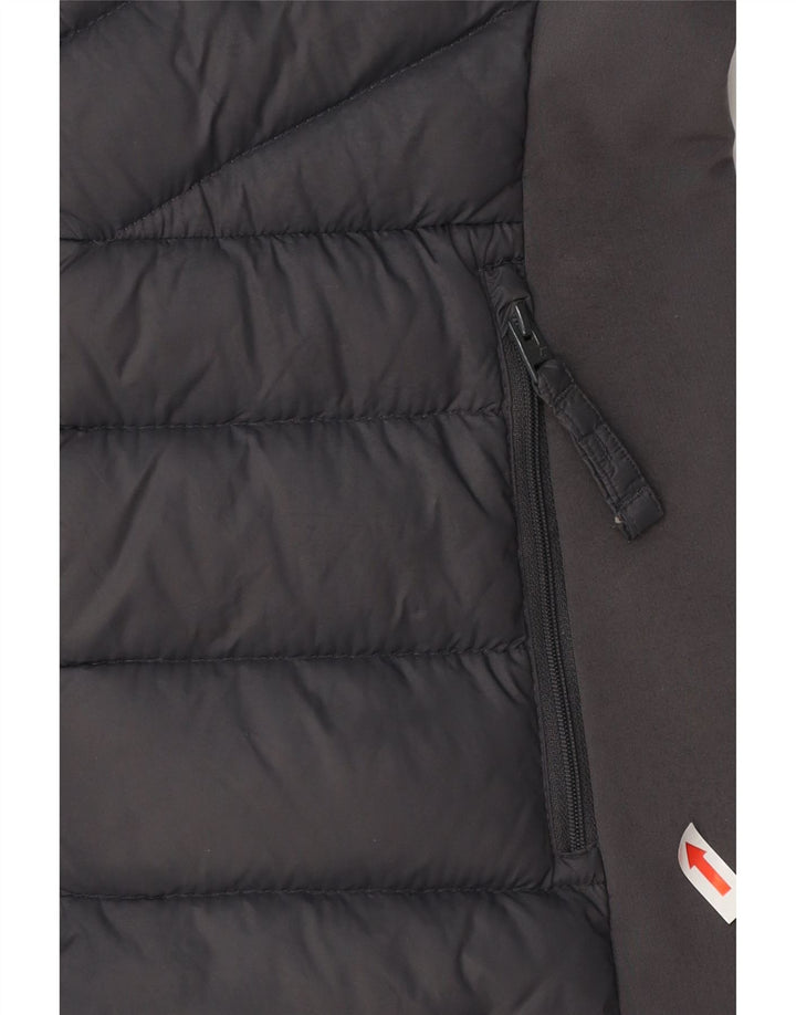 HOLLISTER Veste matelassée à capuche pour femme UK 10 Small Gris Nylon