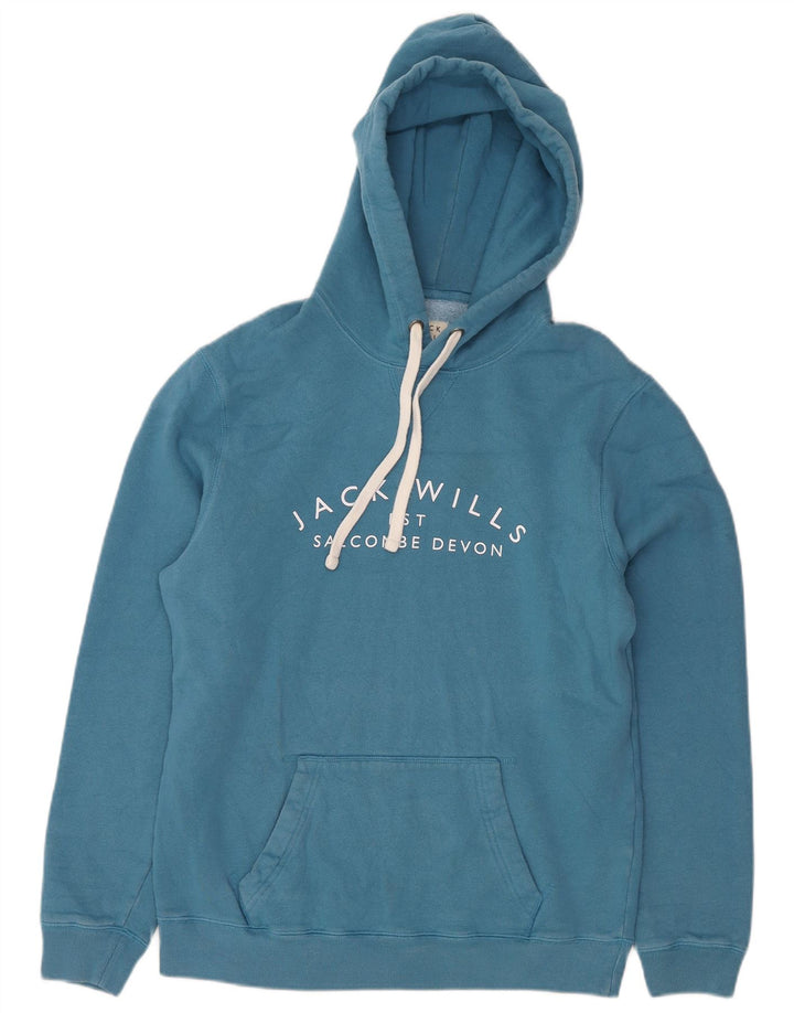 Jack Wills Pull à Capuche Graphique Homme Bleu Moyen Coton