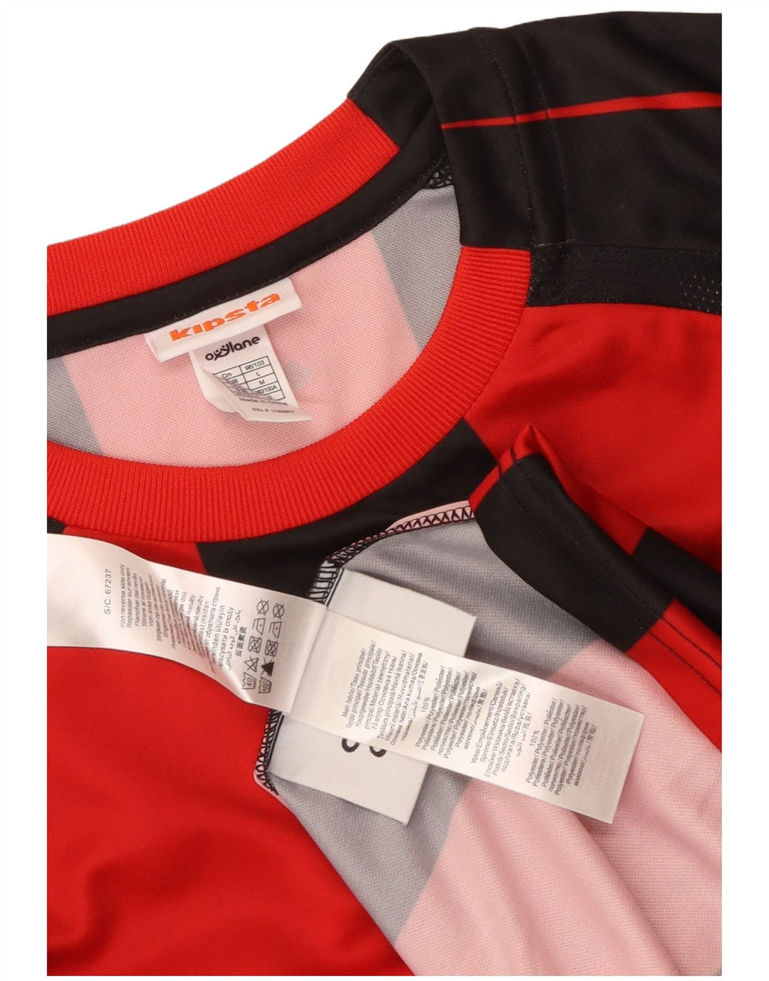 KIPSTA T-Shirt Graphique Homme Large Rouge Rayé Polyester