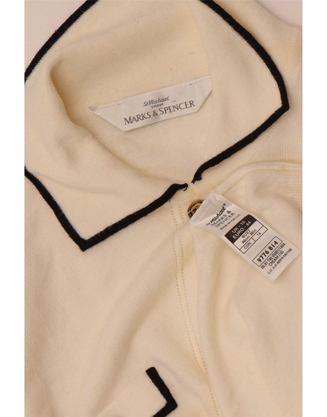 Marks & Spencer Pull cardigan St. Michael pour femme UK 16 Large Blanc cassé
